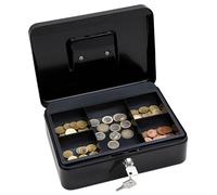 Wedo 145321X - Caja para dinero (25 x 18 x 9 cm, 5 compartimentos), color negro