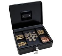 Wedo 145421X - Caja para dinero (30 x 24 x 9 cm, 5 compartimentos), color negro
