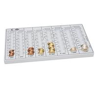 Wedo 160100837 - Bandeja con marcas para contar monedas (32,8 x 17,8 x 3,1 cm), color gris