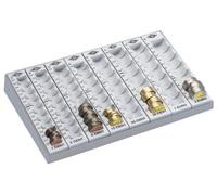 Wedo Bandeja de monedas 160780037 – compartimentos para monedas sueltas, 279×188×48 mm, gris luminoso