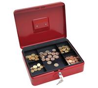 Wedo 402X - Caja metálica para dinero (2 llaves, soporte para monedas desprendible, acero soldado, tamaño 4), color rojo