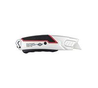 WEDO 78 837 Cutter Seguridad con Palanca, Cuerpo de Metal en Aleación de Zinc, Cuchilla Retráctil, Negro/Rojo/Plata - 166 mm