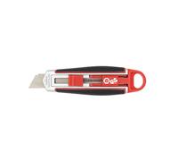 Wedo Cúter 78830 – hoja larga de seguridad acero SK5, extensible 40 mm, ambidiestro – negro/rojo