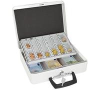 Wedo Europa 150658000 - Caja para dinero (315 x 245 x 95 mm, incluye bandeja para monedas), color blanco