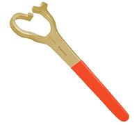 WEDO Llave de gancho con garra y mango de plástico, llave a prueba de explosiones para válvula de volante, certificado DIN estándar BAM/FM, bronce de aluminio, 250 mm de longitud