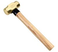 WEDO Martillo de Latón Maciz,Martillo con mango de madera para Estampar,Moldear,Reparar joyas,Aplanar u otras piezas metálicas,310mm,450g