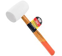 WEDO Mazo de goma,24oz/680 gramos,Martillo Mazo de Goma Blanco,Largo 331mm,Mazas en Goma Profesional anti vibraciones,Mazo de caucho mango de madera