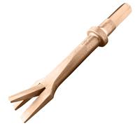 WEDO Punzón de martillo de aire sin chispas, cincel neumático, ancho de la punta 20 mm, longitud 125 mm, vástago hexagonal de 10 mm, cincel perforador, cobre berilio, no magnético, estándar DIN,