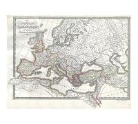 Wee Blue Coo 1850 Map Roman Empire Divided East West Ancient Rome Art Print Poster Wall Decor 12X16 Inch