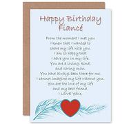 Wee Blue Coo BIRTHDAY FIANCE LOVE POEM NEW ART GREETINGS GIFT CARD