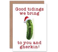 Wee Blue Coo CARD CHRISTMAS XMAS MERRY HAPPY GHERKIN TIDINGS PRESENT GIFT