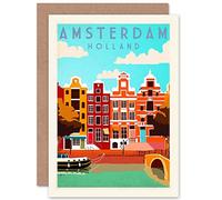 Wee Blue Coo Holland Amsterdam - Tarjeta de felicitación colorida CP1289