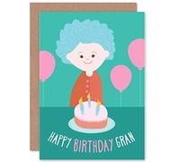 Wee Blue Coo Tarjeta de cumpleaños Happy Grand Grand pastel velas globo regalo