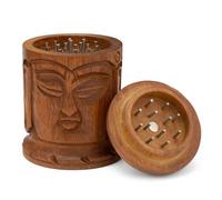 Weedness Molino de hierbas de madera de ébano hecho a mano - Mini triturador accesorio pequeño set de especias