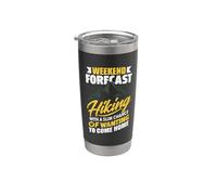 Weekend Forecast Hiking Adventure Nature Lover Hiker Outdoor Vaso térmico de acero inoxidable de doble pared