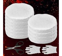 WEFHEF 10PCS Lana de Cerámica para Bioetanol, Algodon Chimenea Bioetanol con Tijeras y Guantes, Algodón de Combustión Chimenea de Cerámica para Estufa para Quemadores de Etanol y Chimeneas Interiores