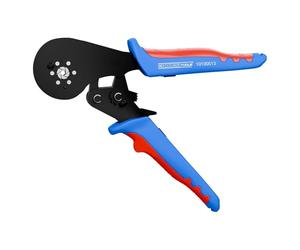 WEICON TOOLS Herramienta de Crimpado 16 mm² HEX, herramienta de crimpado para cables de 0,5-16 mm² (20-5 AWG), crimpadora para extremos de cable, crimpado hexagonal, azul/rojo
