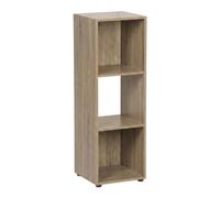 Weida Home Estantería Cubo de Madera 3 Compartimentos | Mueble Auxiliar Roble | Estantería Baja Compacta para Cocina,Dormitorio o Salón | Materiales Resistente Duraderos | 31 × 29,7 × 91,2 cm