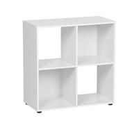Weida Home Estantería Cubo Modular de Madera | 4 Compartimentos | Organizador Blanco | Ideal para Salón, Dormitorio, Cocina u Oficina | Almacenamiento Decorativo Infantil y Adulto | 60 × 29,7 × 60 cm