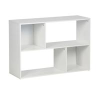 Weida Home Estantería Cubo Modular de Madera | 4 Compartimentos | Organizador Blanco | Ideal para Salón, Dormitorio, Cocina u Oficina | Almacenamiento Decorativo Infantil y Adulto | 85 × 30 × 59 cm