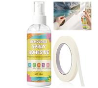 WEILAOK Spray de Pegamento Reposicionable, Adhesivo en Spray Temporal Extraíble Pegamento Spray Reposicionable No Permanent Apto para Superficies Como Papel, Tela, Metal y Madera, 150ml