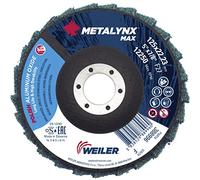Weiler Metalynx Max - Discos Abrasivos para Amoladora, Tamaño fino de grano 125 x 22,23, F27, discos de pulido para pulir y pulir, molde 27, paquete de 10 unidades