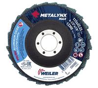 Weiler Metalynx Max - Tamaño fino de grano 115 x 22,23, F27, amoladora angular, discos de pulido para pulir y pulir, molde 27, paquete de 10 unidades