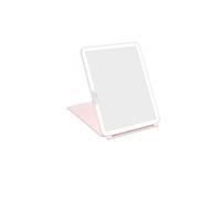WEILY Espejo Maquillaje con Luz, Espejo Tocador con 72 Luces LED, Pantalla Táctil Tres Colores Ajustable Espejo Led, 2000mA USB Recargable Espejo para Viajar (Rosa)