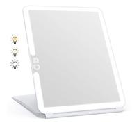 WEILY Espejo Maquillaje con Luz, Espejo Tocador con 72 Luces LED, Pantalla Táctil Tres Colores Ajustable Espejo Led, 2000mA USB Recargable Espejo para Viajar (Blanco)