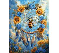 WEISHIWE Atrapasueños y abeja Pintar por Numeros Adultos, 80x100cm w-29