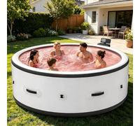WEIZIIA Bañera de Hidromasaje Hinchable para 4-6 Personas con 150 Chorros