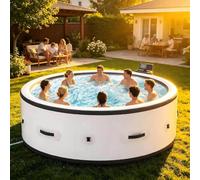 WEIZIIA Bañera SPA Hinchable Exterior para 4-6 Personas, 206 × 71 cm y LED