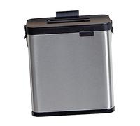 WEKAMOS Papelera Colgante De Acero Inoxidable Para Cocina y Antiolor Contenedor De Residuos Compacta Para Pared Ahorro De Espacio Para Hogares Modernos