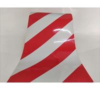 WEKOW 20CM × 3 Metros Cinta De Seguridad De Advertencia De Tráfico Roja Y Blanca Cinta Adhesiva Cinta De Seguridad Reflectante Cinta Autoadhesiva (2pcs)