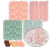 Welhammsae 2 Piezas Cubitera para Hielo de Silicona en Forma de Osa Menor, Bandeja de Cubitos de Hielocon con Tapa, Ice Cube Tray sin Bpa, FáCil de Quitar, para Whisky, CóCteles, Bebidas, 6 Agujeros