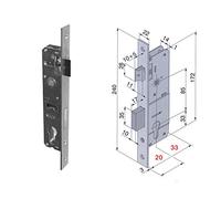 Welka 10125100E - Cerradura embutida de cerezo moldeada F22