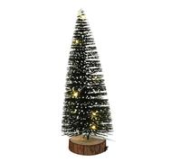 Well home abeto navideño con 10 luces led blancas cálidas y temporizador - 30x12x12cm