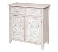 WELL HOME - Aparador práctico y elegante con 2 puertas en madera blanca