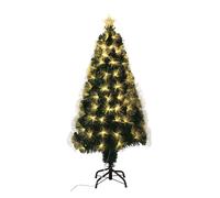 Well home árbol de navidad de fibra óptica con 130 luces led blanco cálido y estrella 58x58x120cm 120 cm