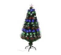 Well home árbol de navidad de fibra óptica con 135 luces led multicolor con estrella 58x58x120cm