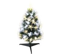 Well home árbol de navidad de fibra óptica con 60 luces led blanco y blanco cálido y 8 funciones de color h.60cm 55 cm