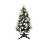 Well home árbol de navidad de fibra óptica con 95 luces led blanco y blanco cálido y 8 funciones de color h.90cm 80 cm