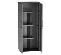 Well Home Armario para escobas 68x37x163cm en Polipropileno reciclable, equipado con bisagras de acero y estantes regulables