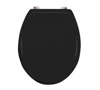 Well Home Asiento WC, con bisagras acero inoxidable, acabado, color negro