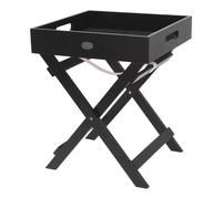 Well Home Bandeja para servir en madera con patas plegables color negro 30x30x36cm