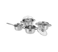 Well Home Batería de cocina de 8Pcs en acero inoxidable con fondo encapsulado