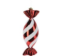 Well Home Bola de Navidad a Rayas Roja de Ø18 cm con Acabado Brillante Wh 16017