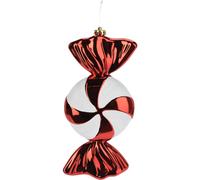 Well Home Bola de Navidad a Rayas Roja de Ø18 cm con Acabado Brillante Wh 16018 14 x 5 x 31