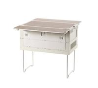 Well Home Caja de almacenaje para camping 3 en 1 con patas plegables Blanco 59,2x36,3x32,8cm