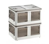 Well Home Caja de almacenamiento plegable multifuncional en color Blanco 2 Niveles, 85L por Nivel, 170 L en Total
